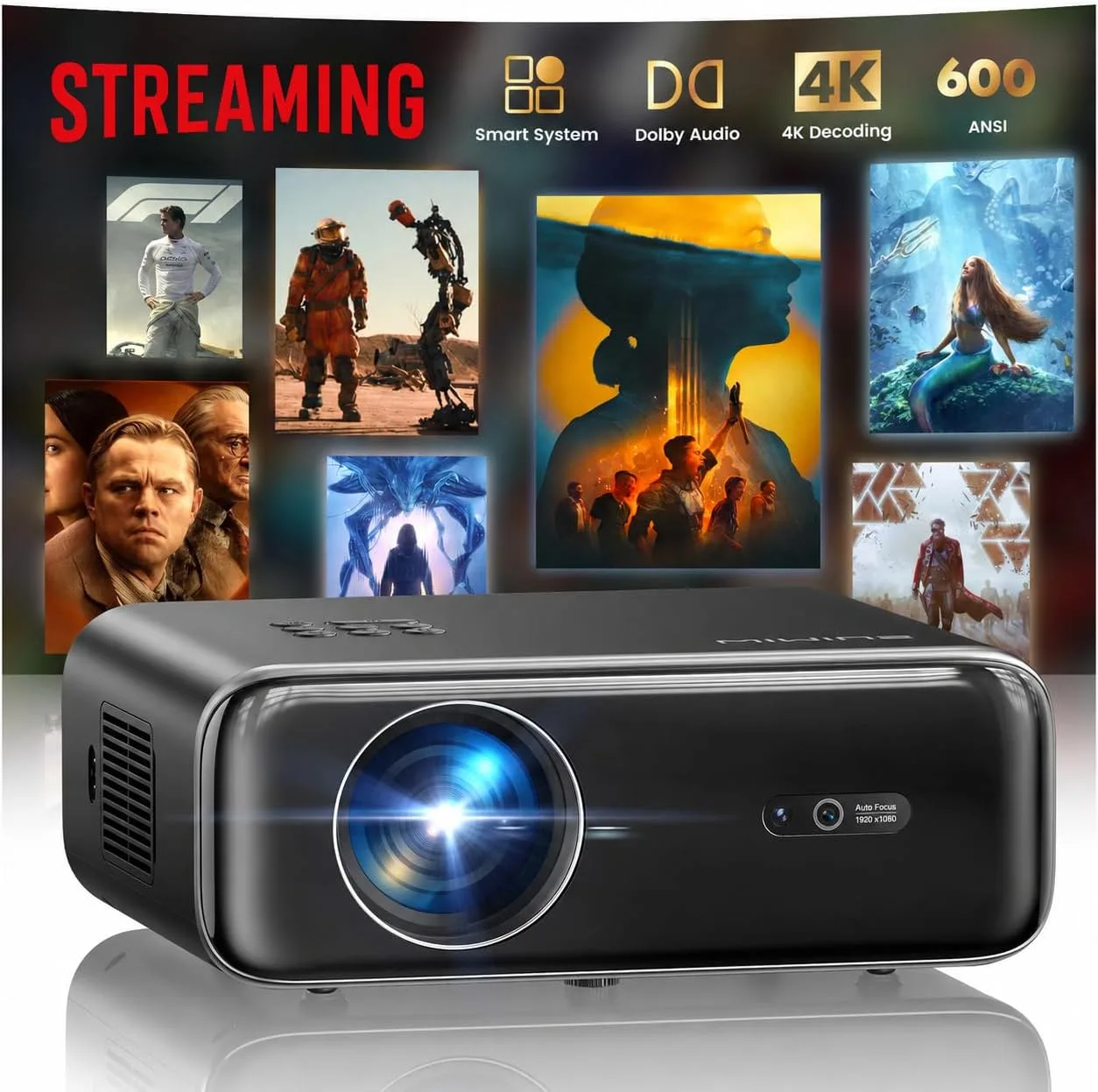 ویدیو پروژکتور ویمیوس مدل P62 Pro – سینمای هوشمند با تصویر Full HD، صدای Dolby Audio و روشنایی 600 ANSI