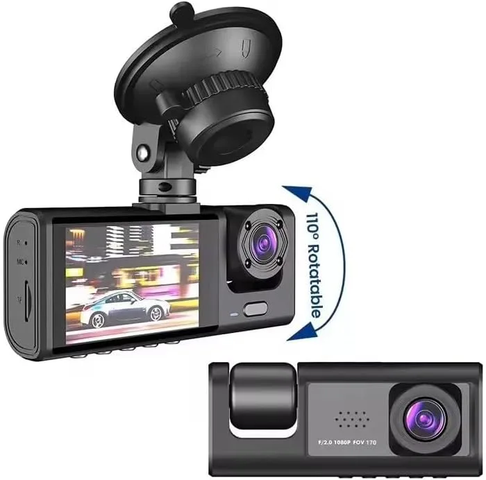 دوربین ثبت وقایع Blackbox مدل Vehicle Dash Camera - کیفیت 1080، سه دوربین همراه با 64 گیگ حافظه